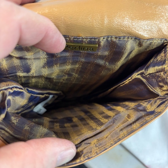 PERLINA Vintage Tan Leather Crossbody Wallet Bag - Picture 5 of 9